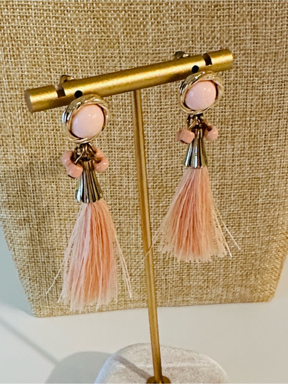 Fashion Jewelry Blush Pink Tassel Drop Earrings